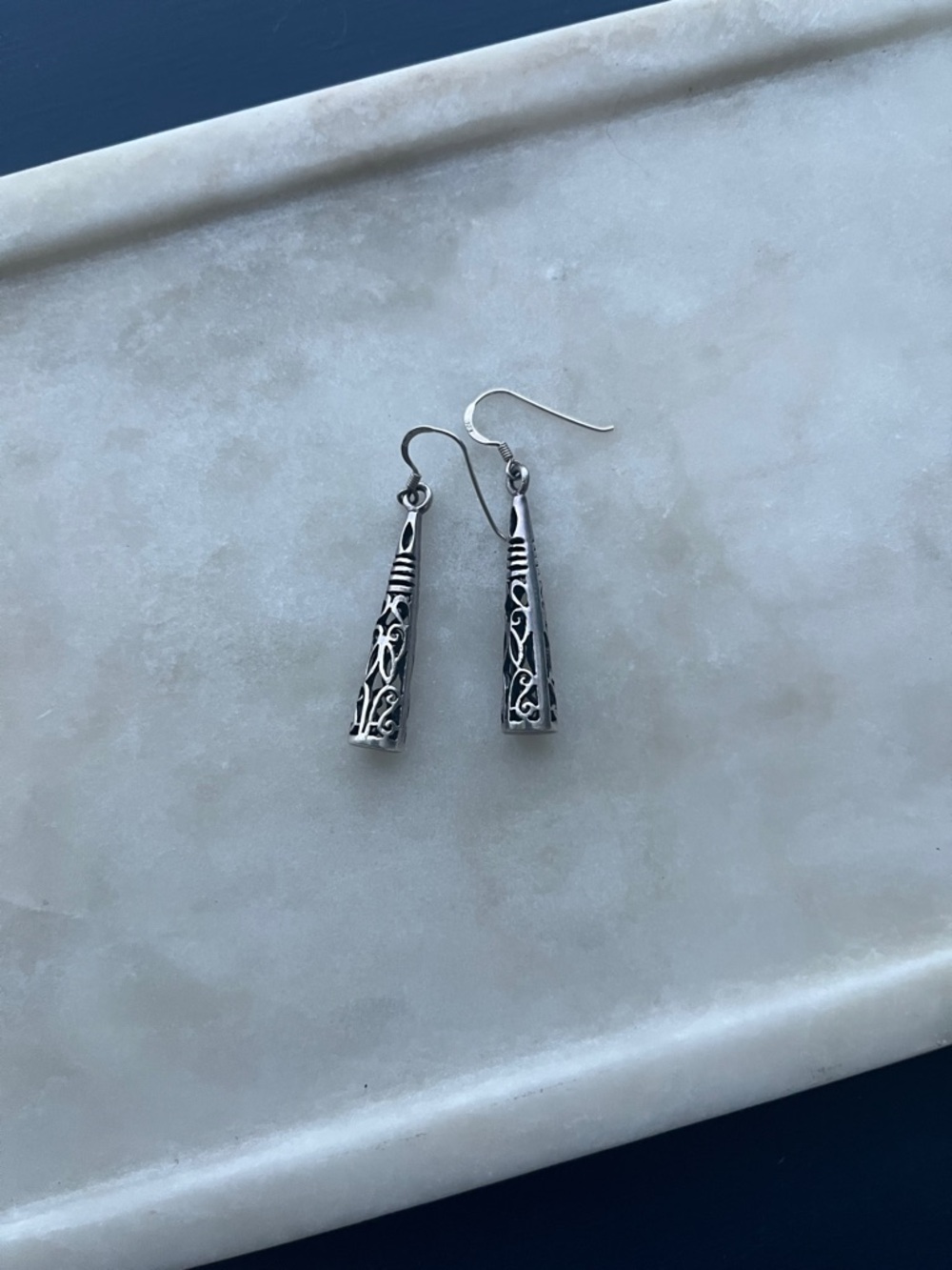 Silpada Sterling cone filigree earrings